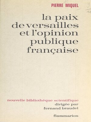 cover image of La paix de Versailles et l'opinion publique française